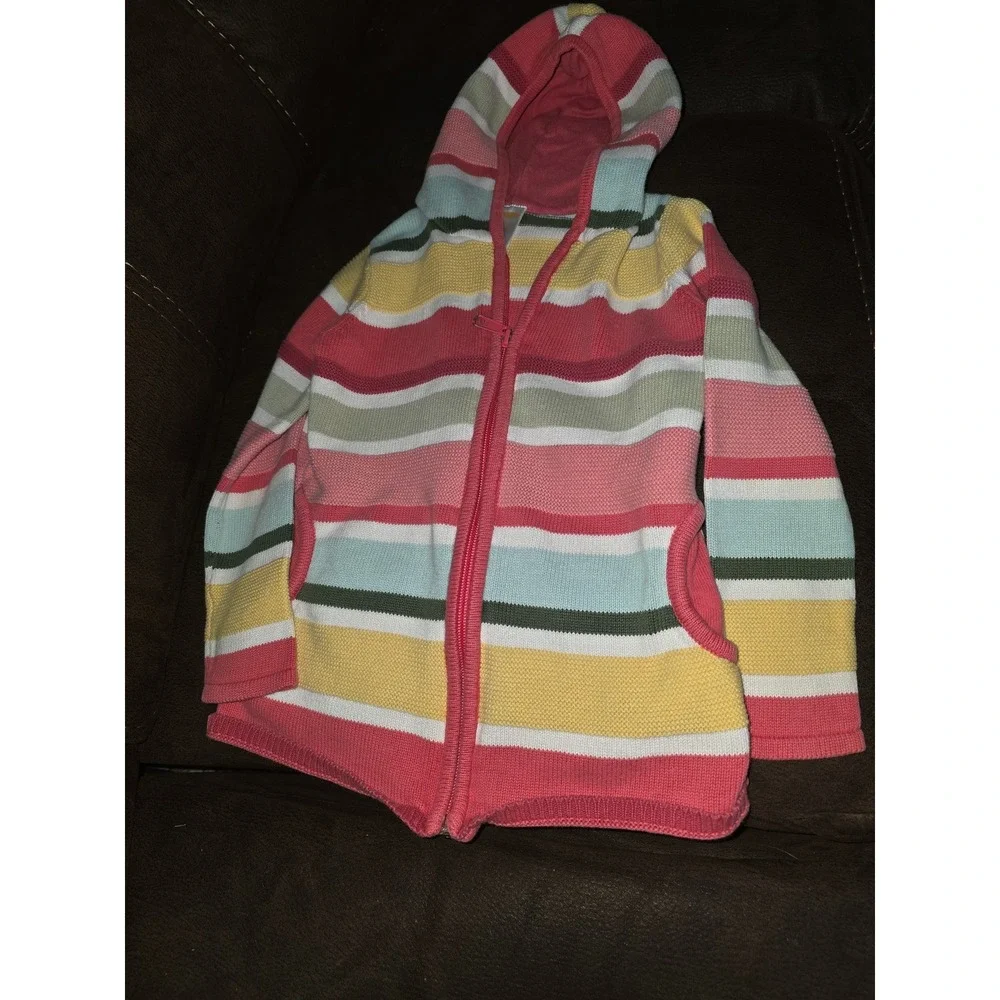 Gymboree friendship camp striped hooded sweater size small 5 6
